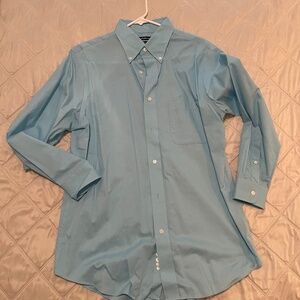 CROFT & BARROW Easy Fit Mens Blue Button Down Formal Dress Shirt 16 32/33